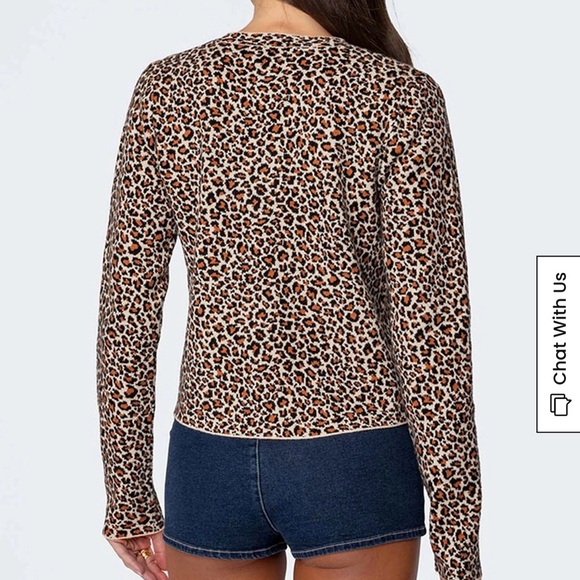 Edikted Leopard Printed Knit Cardigan - Picture 3 of 6
